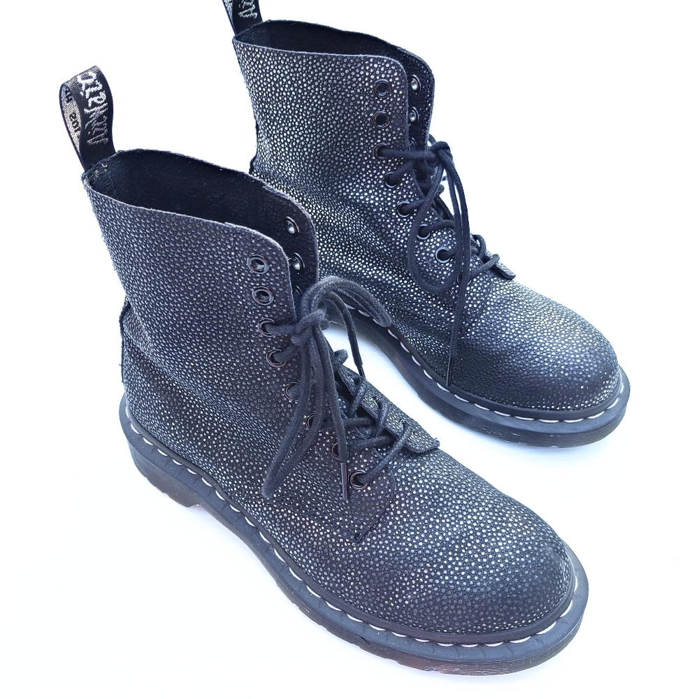 Doc Martens Pascal Black Sparkle Lace-Up Boots - image 1